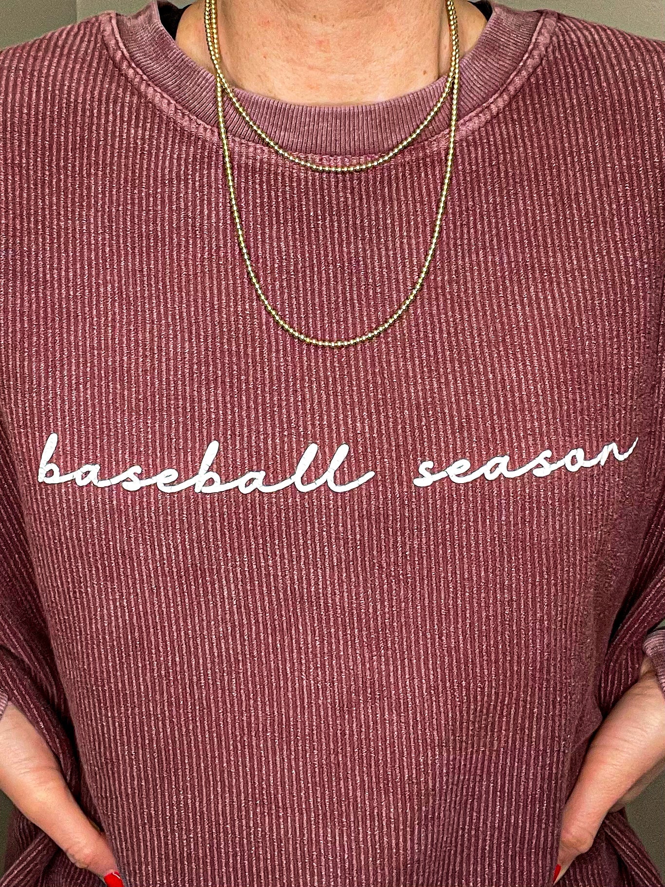 Baseball Season Corded Sweatshirt