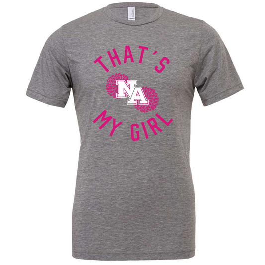 That's My Cheerleader Grey+Pink Triblend T-Shirt