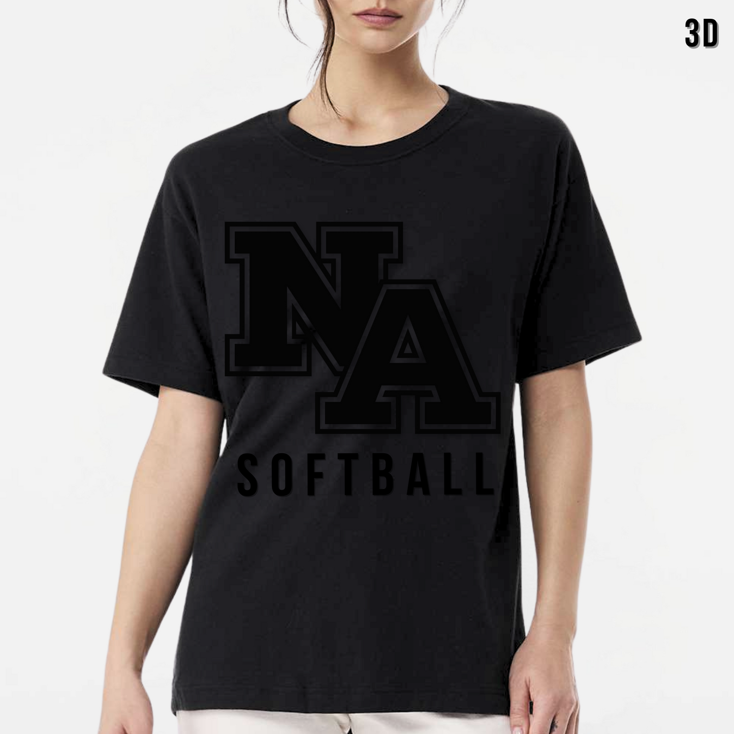 NA Softball: Heavyweight T-Shirt *3D* Monochrome Print