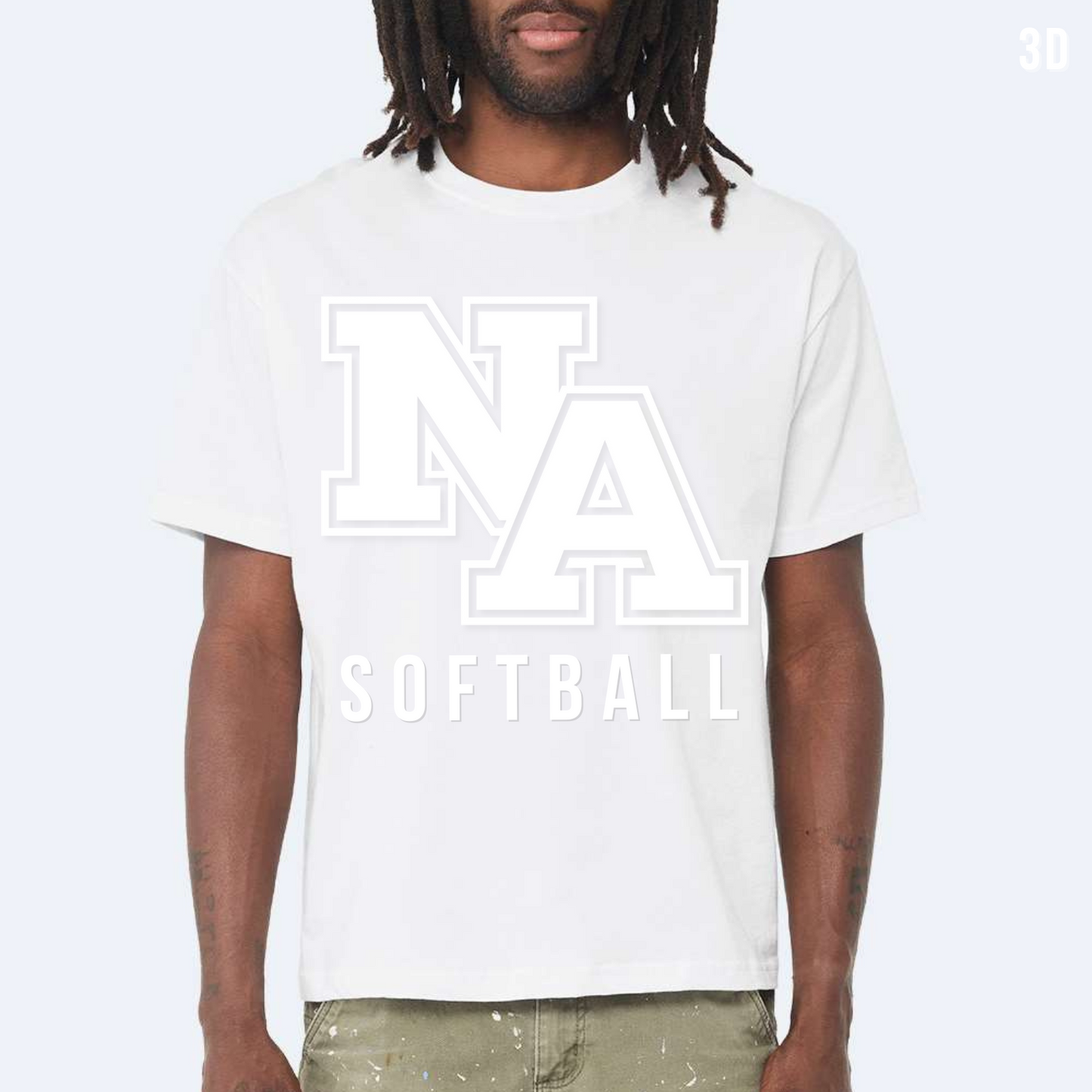 NA Softball: Heavyweight T-Shirt *3D* Monochrome Print