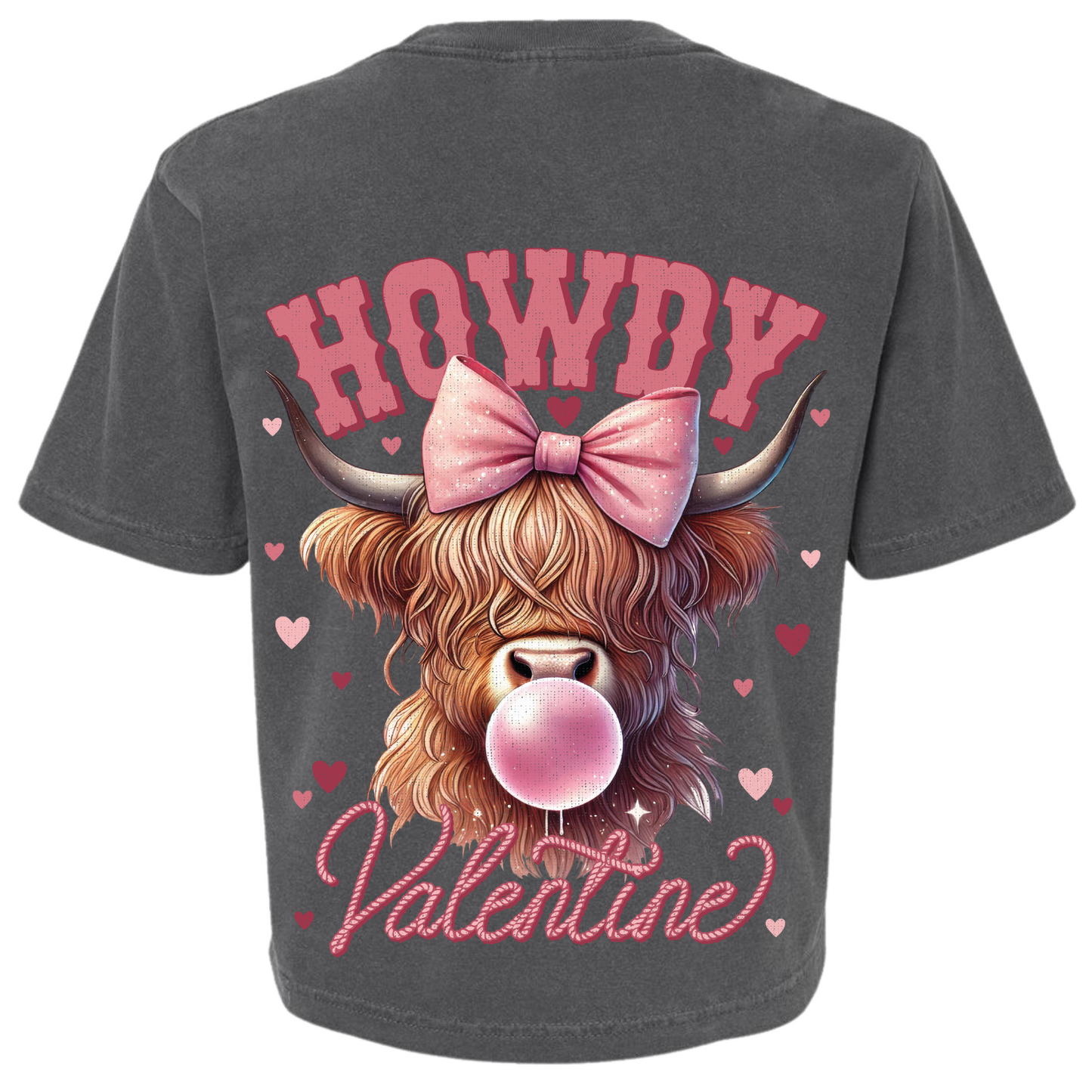 Howdy Valentine Highland Cow Boxy T-Shirt