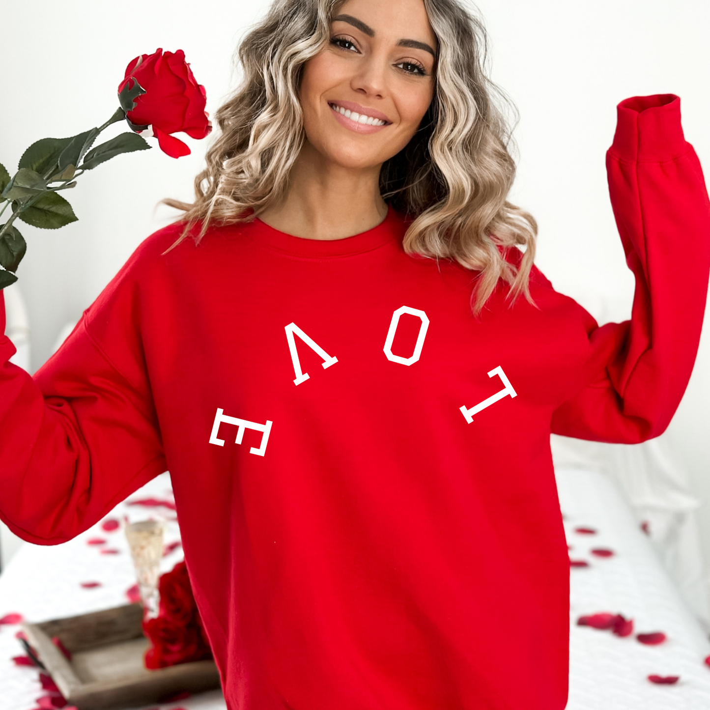 Upside Down LOVE Sponge Fleece Sweatshirt