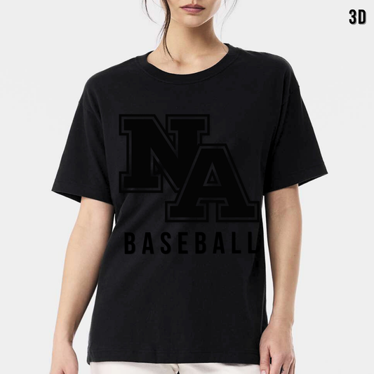 NA Baseball: Heavyweight T-Shirt *3D* Monochrome Print