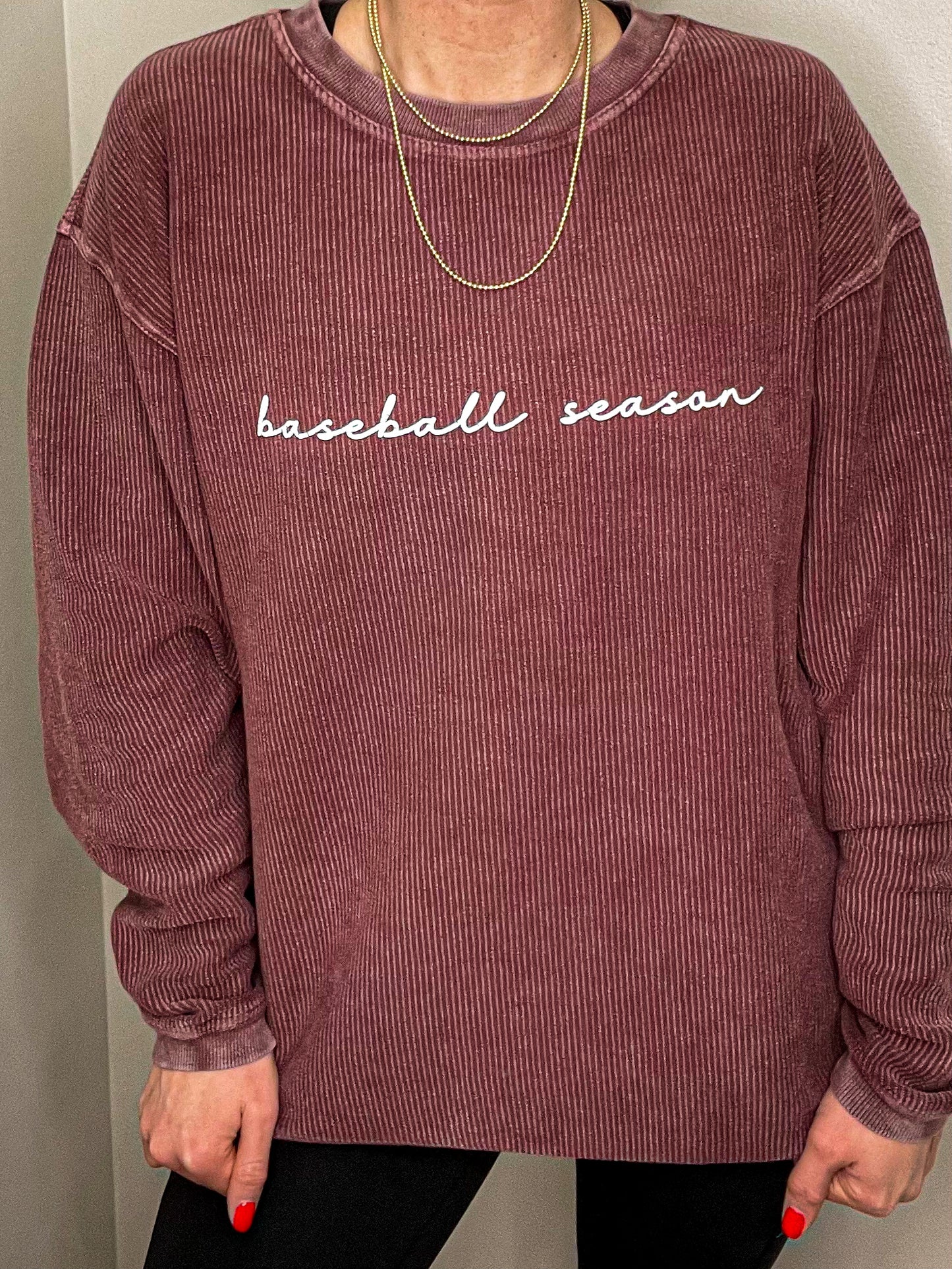 Baseball Season Corded Sweatshirt