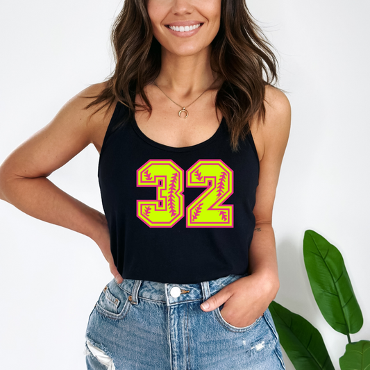 Flames Womens Number Tank