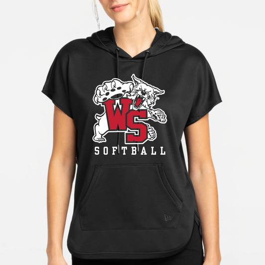 Westerville South Softball: Women's Short Sleeve Hooded Sweatshirt