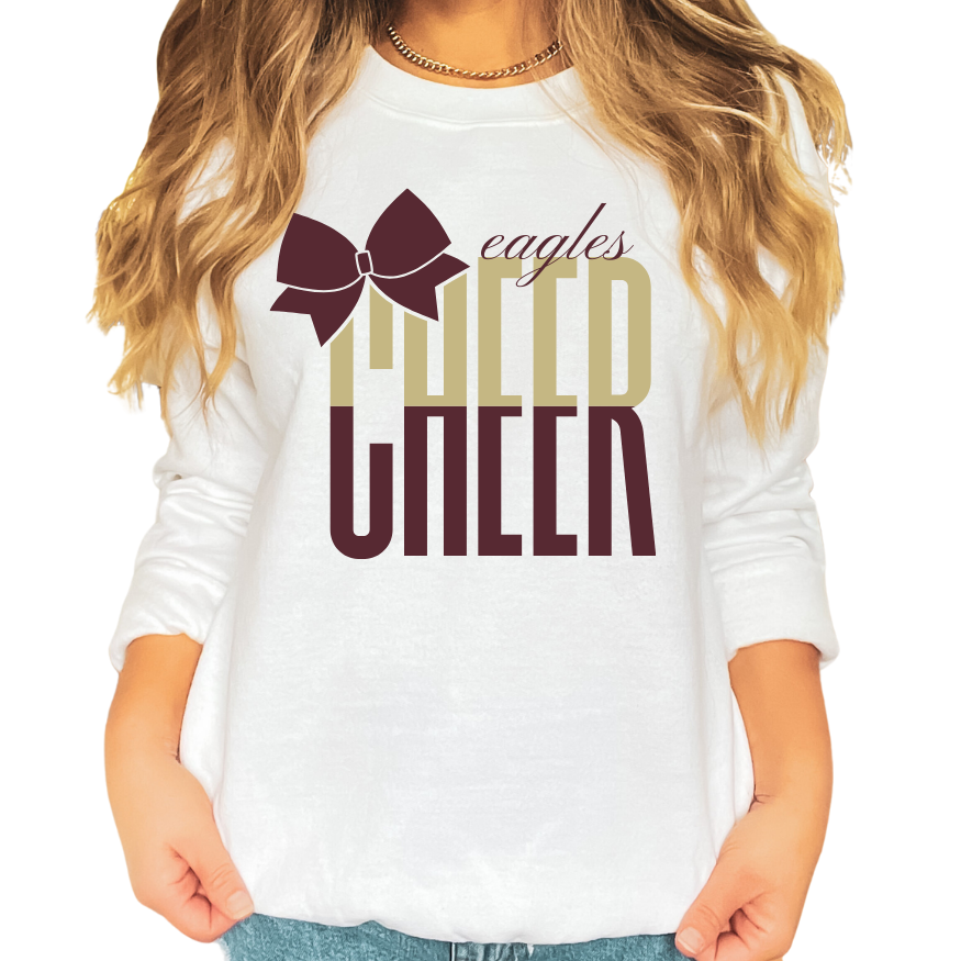 Eagles Cheer Bow Crew Sweatshirt