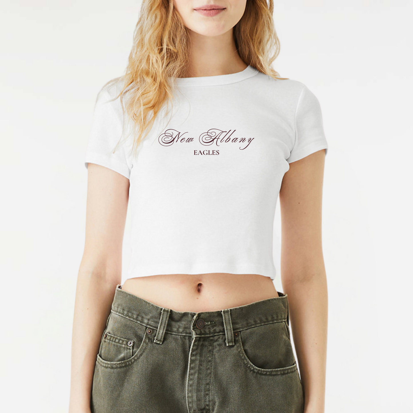 Campus Collection: Cursive Micro Rib Baby Tee