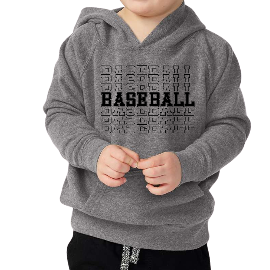 Baseball Echo Font Hooded Sweatshirt *special blend*
