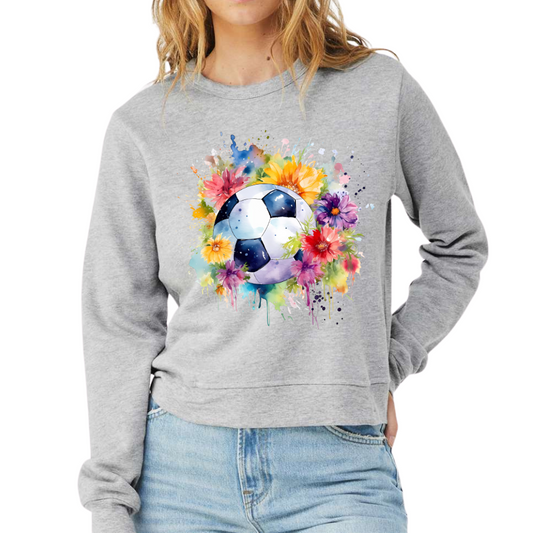 Watercolor Soccer Crewneck Sweatshirt