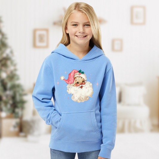 Santa Pink Hat Hooded Sweatshirt