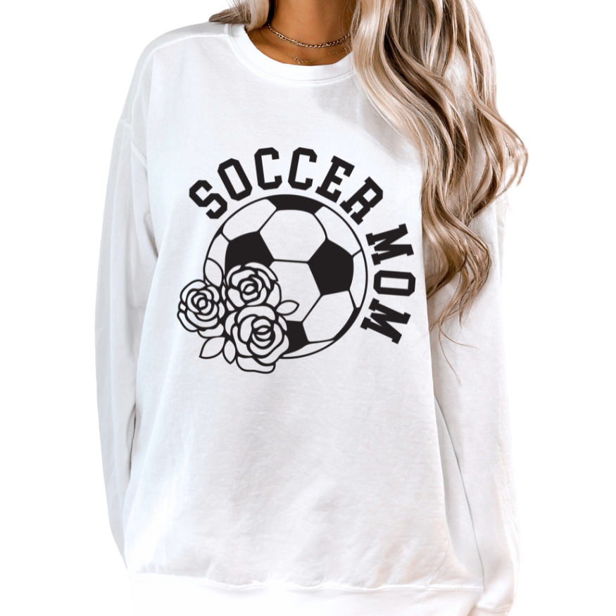 Floral Soccer Mom Crewneck Sweatshirt