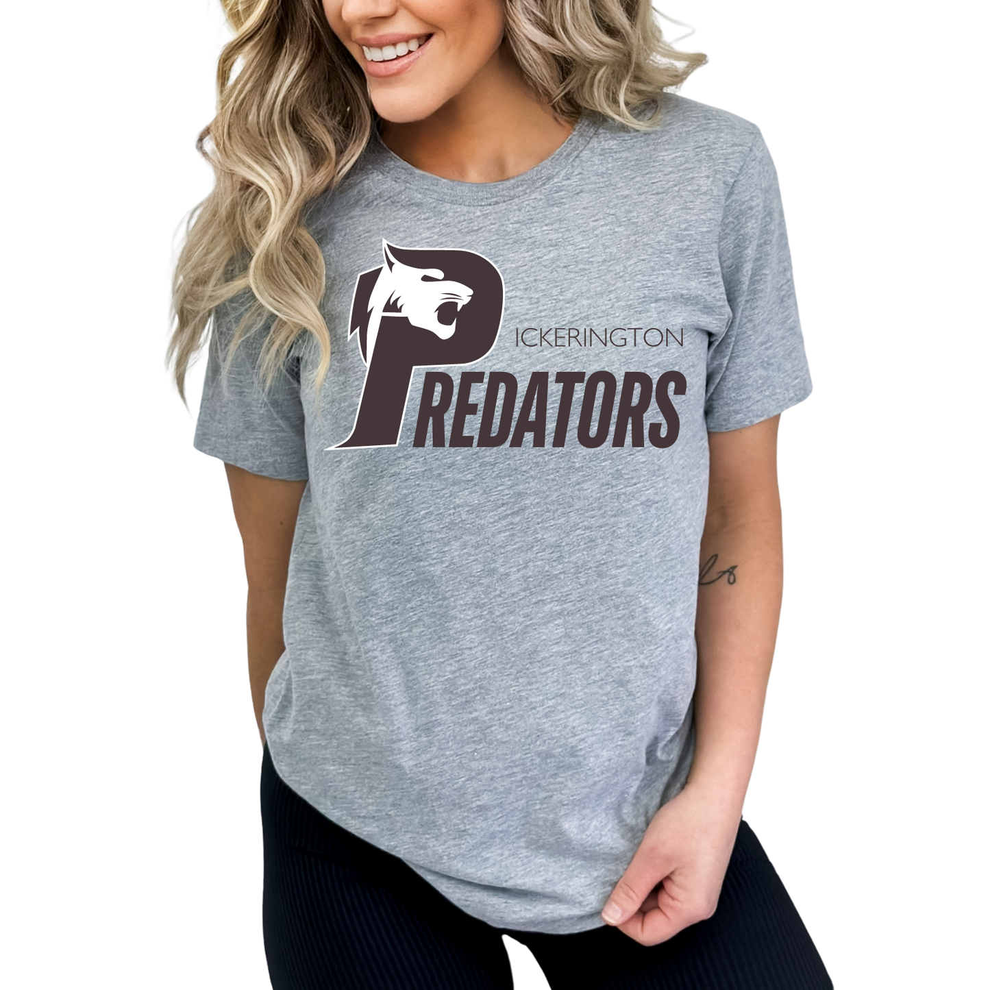 Pickerington Predators Logo Block Letter T-shirt