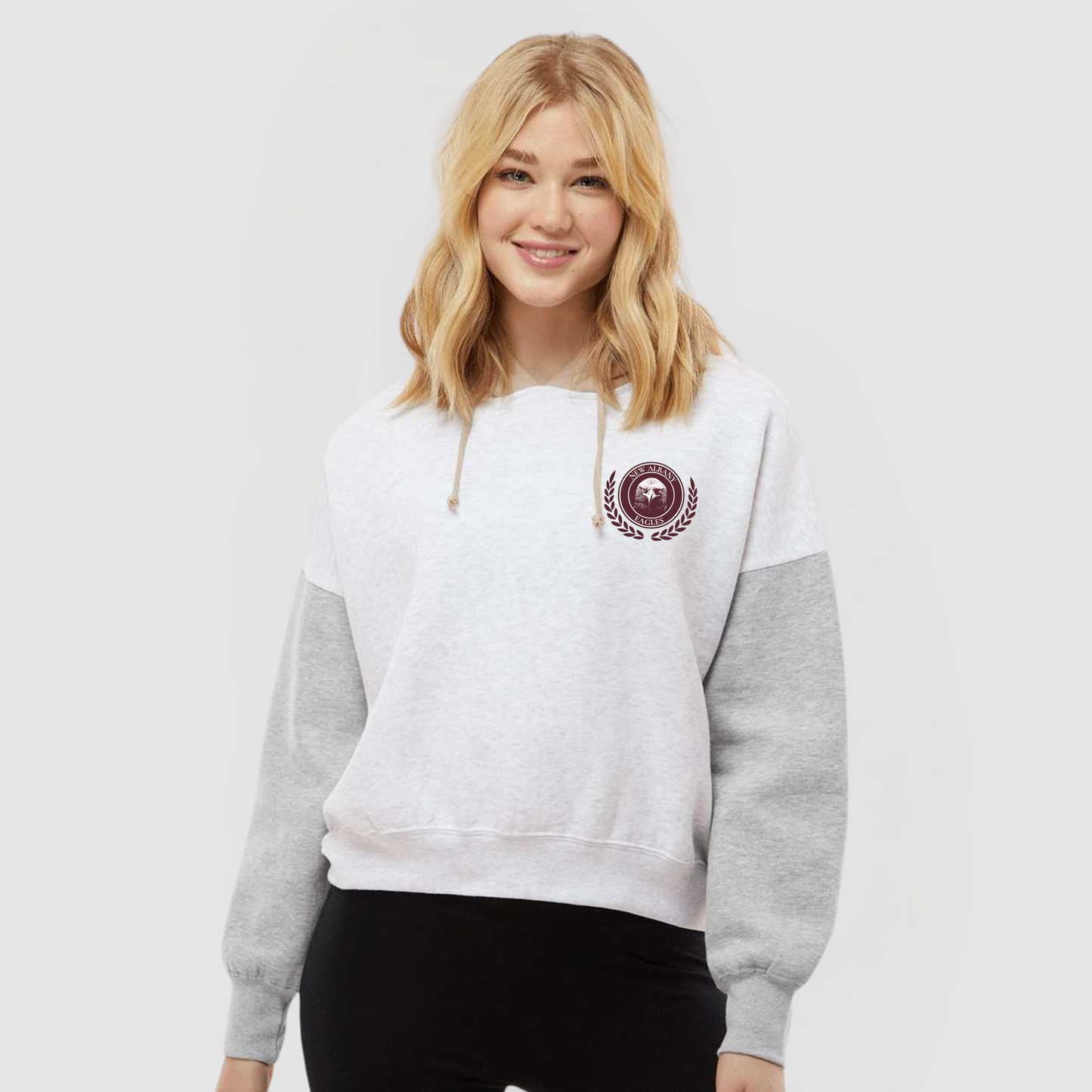 Campus Collection:  Colorblock Crop Sweatshirt