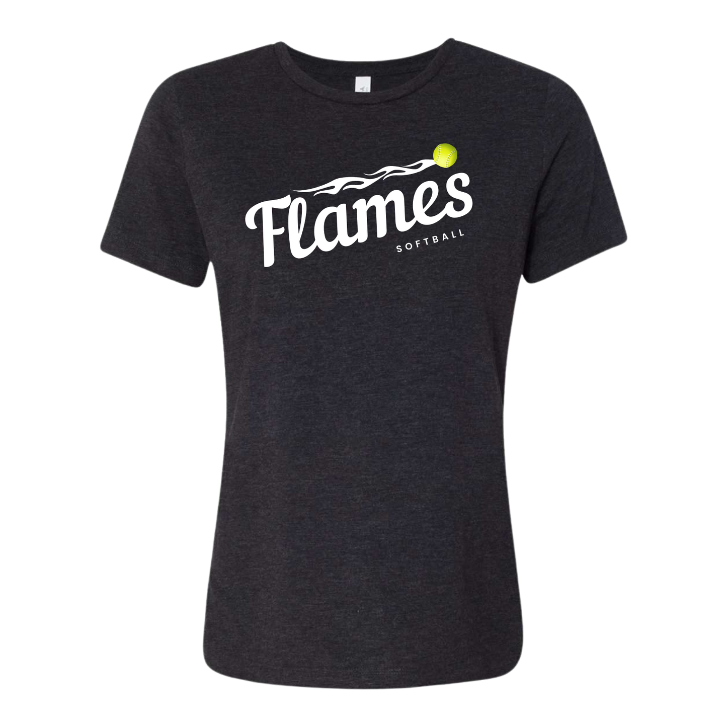 Flames Womens Angled Logo Tee