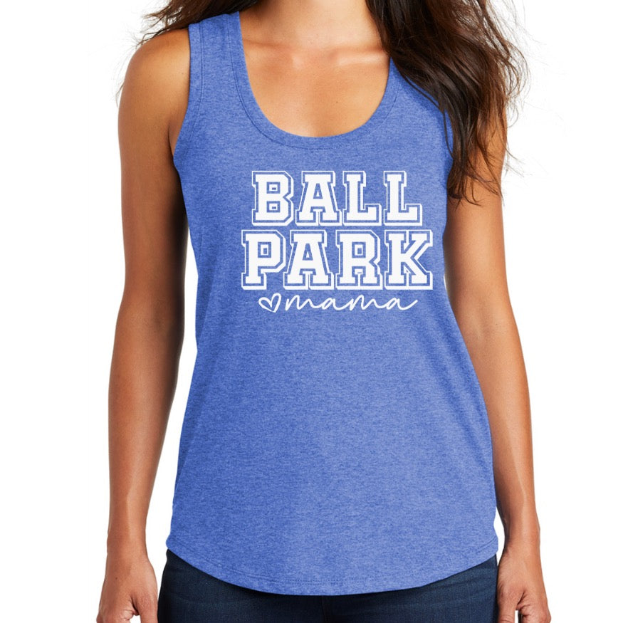Ball Park Mama Tri-Blend Racerback Tank