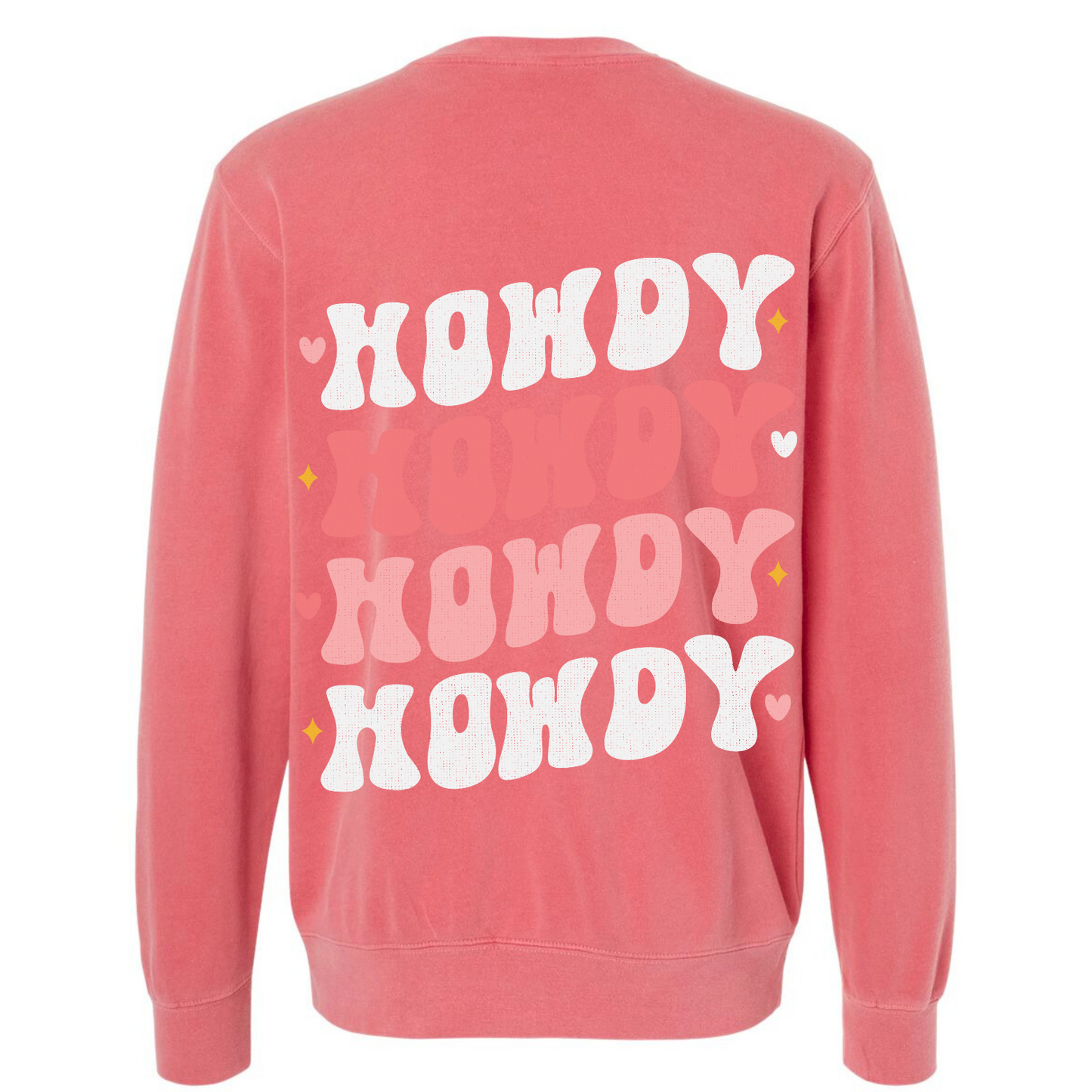 Howdy Pigment Pink Crew Sweatshirt