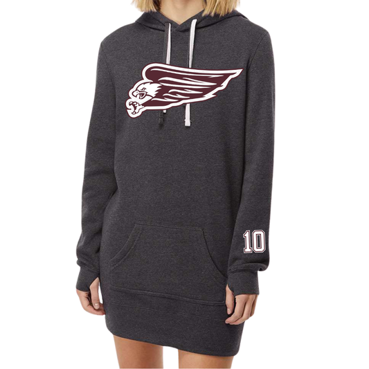 New Albany Athletics Eagle + Number Hooded Sweatshirt Dress