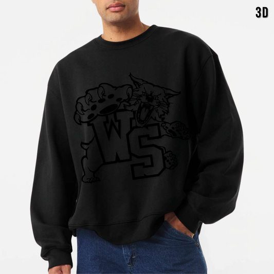 Westerville South: Heavyweight Crew Sweatshirt *3D* Monochrome Print