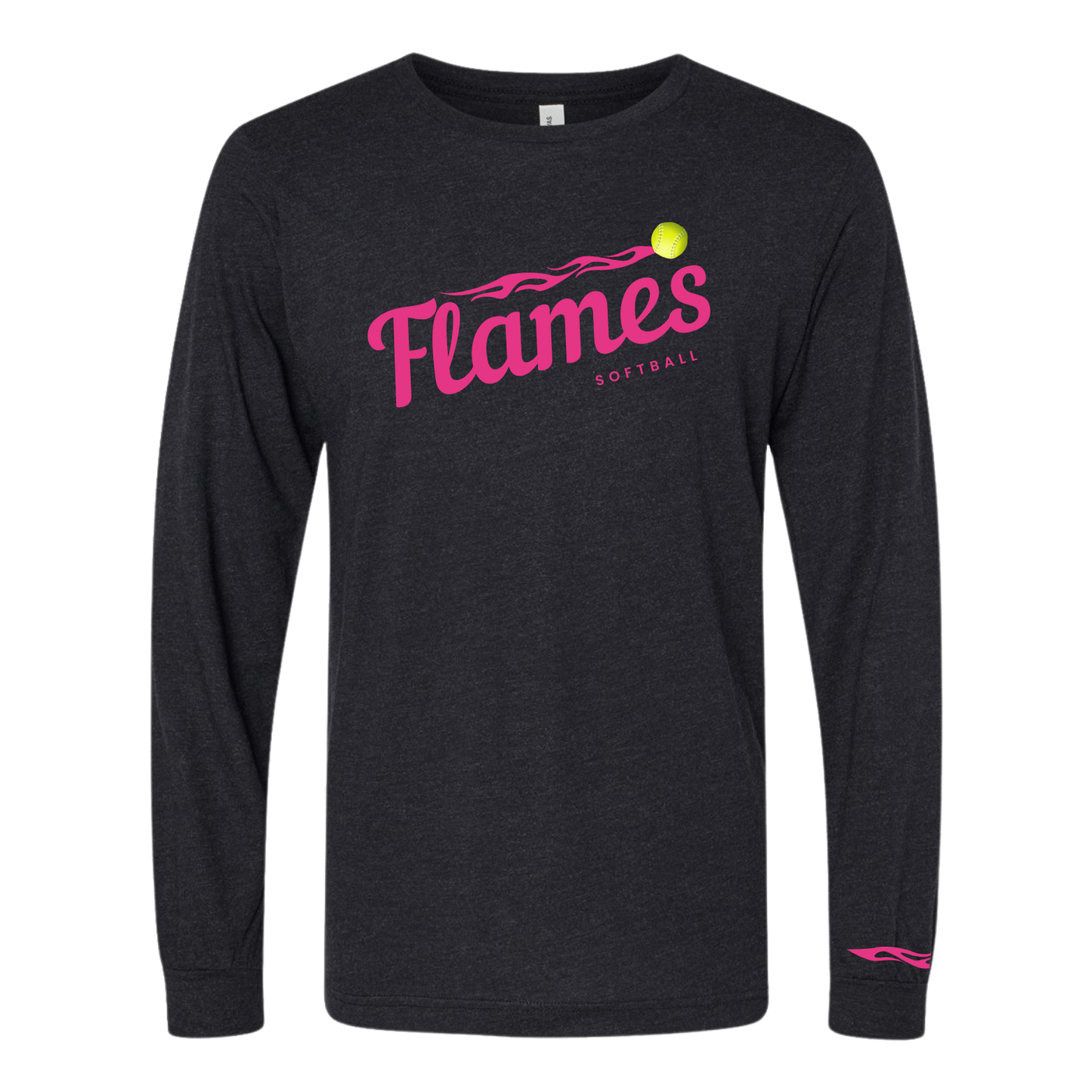 Flames Long Sleeve Angled Logo Tee