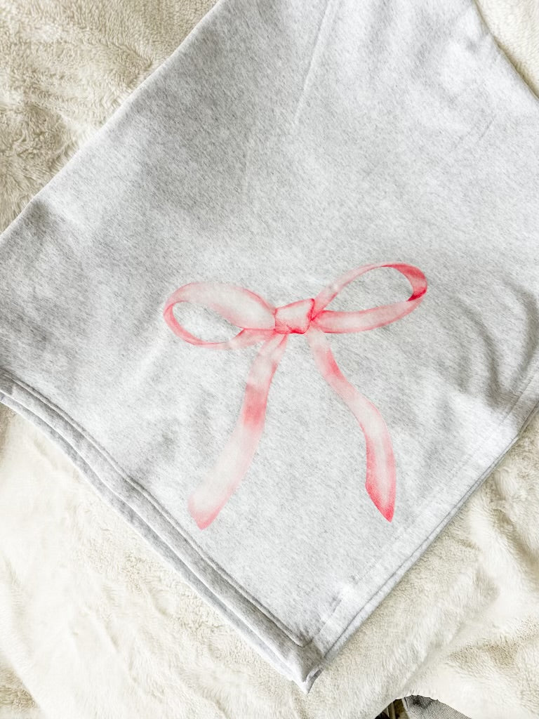 Coquette Bow Sweatshirt Blanket