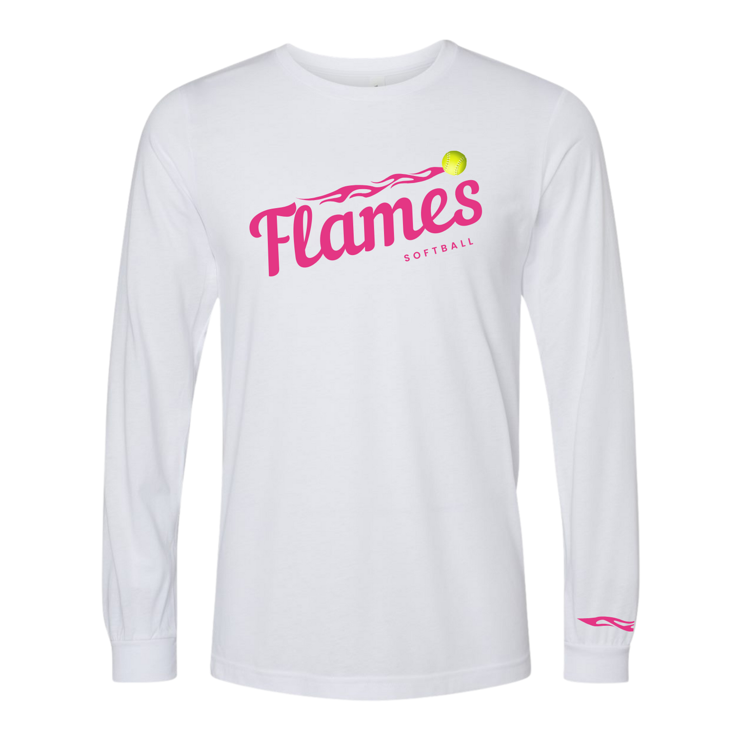 Flames Long Sleeve Angled Logo Tee