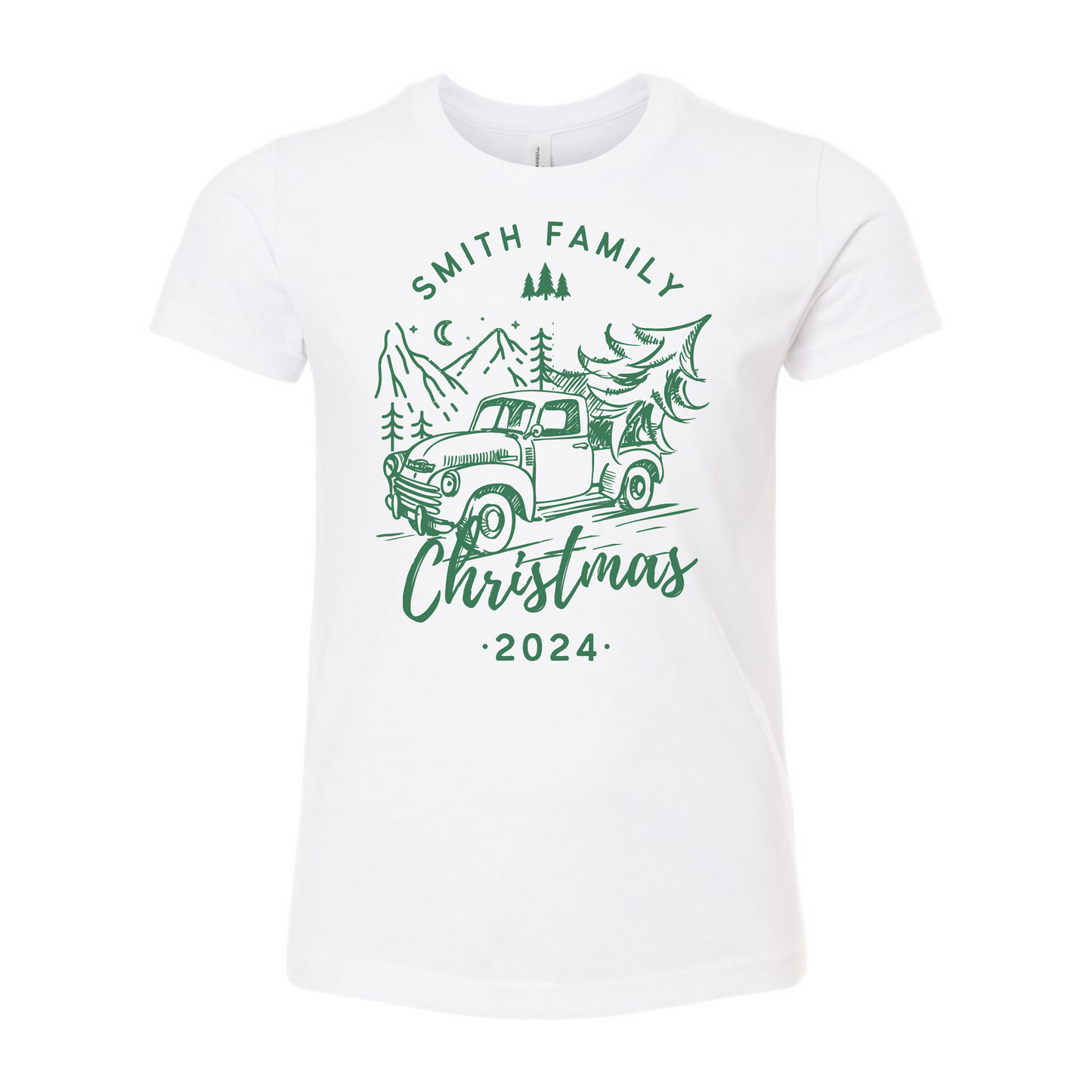 Personalized Family Christmas Tree T-Shirt