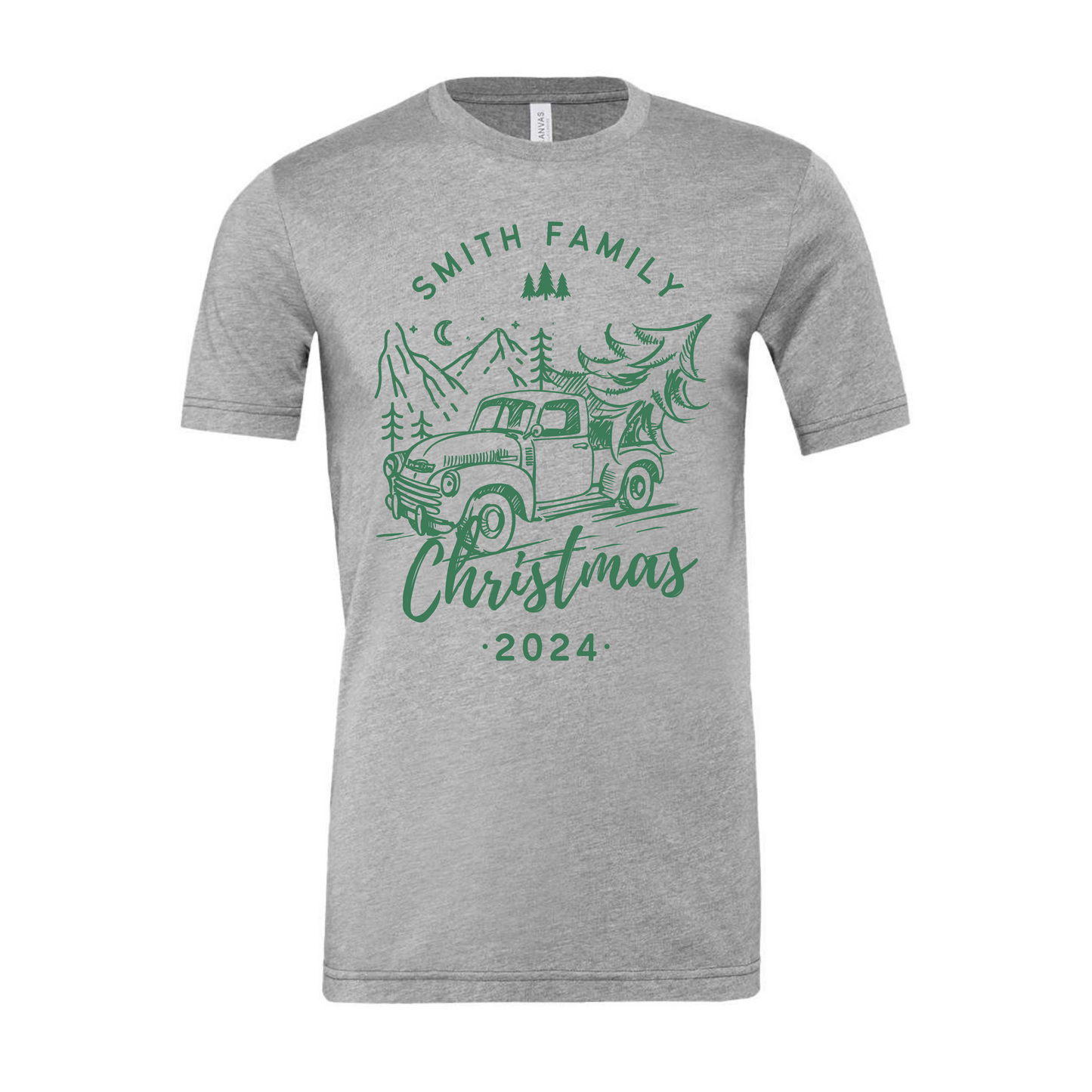 Personalized Family Christmas Tree T-Shirt