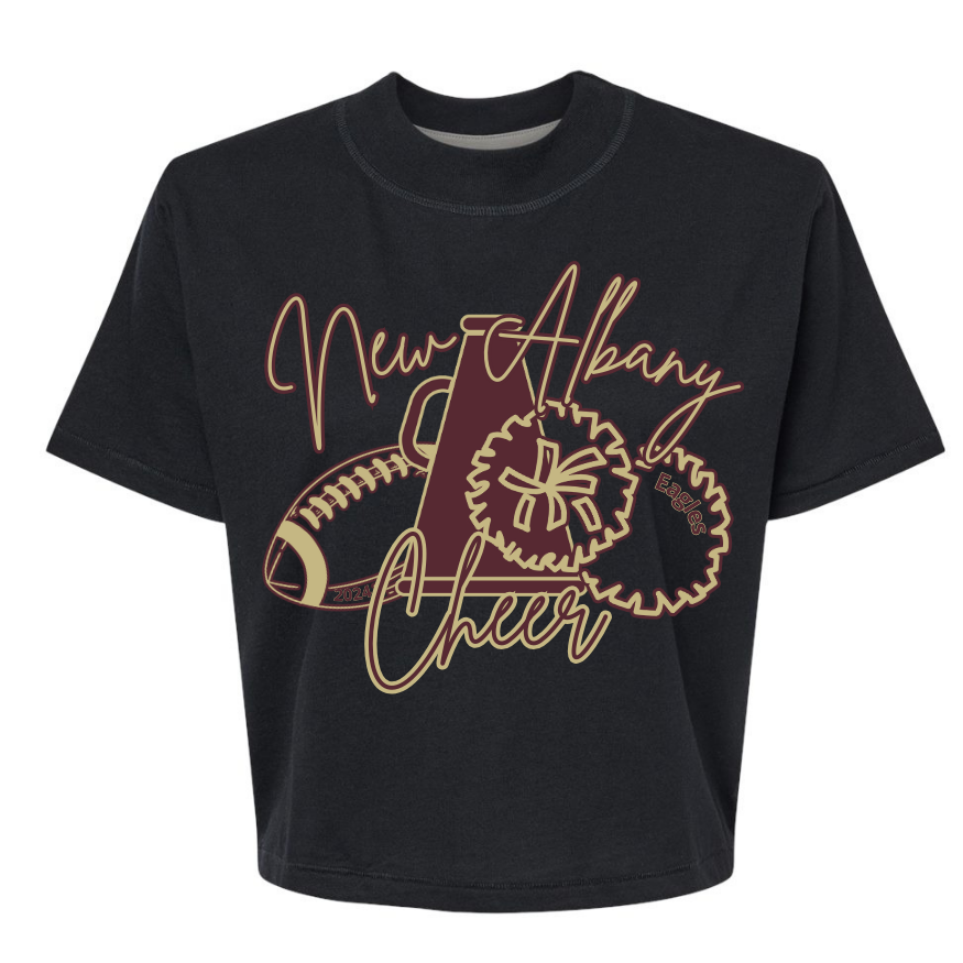 New Albany Football Cheer 2024 Boxy Crop T-Shirt