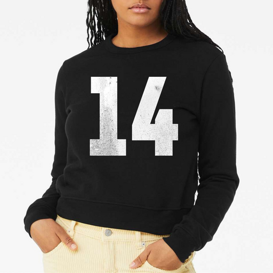 Number Shop: Women's Distressed Number Crew Sweatshirt