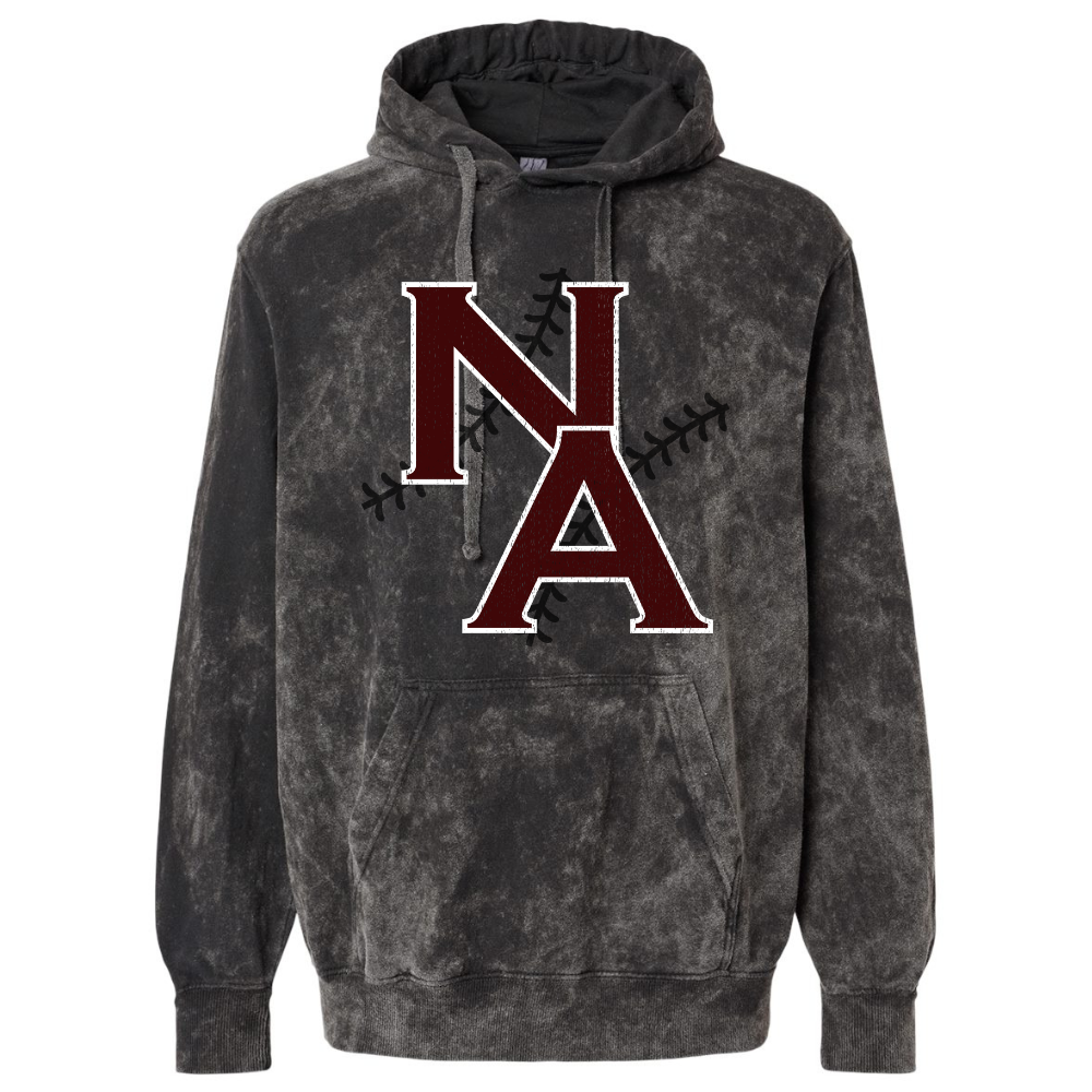 NA Baseball Seams Mineral Washed Hooded Sweatshirt