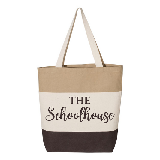 The Schoolhouse Striped Canvas Tote