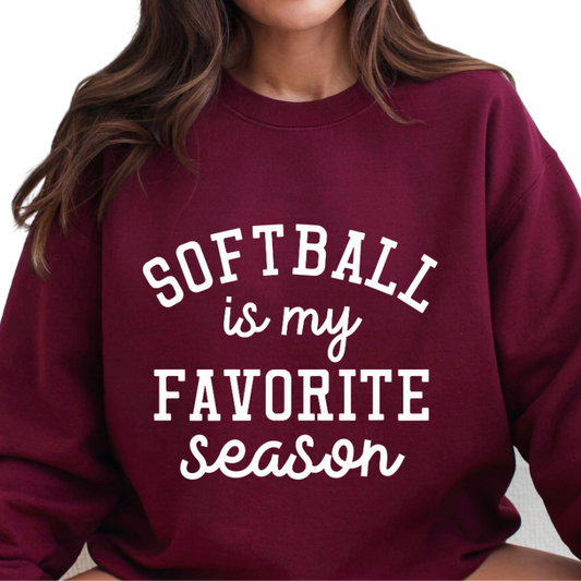 Softball is my Favorite Season Crew Sweatshirt