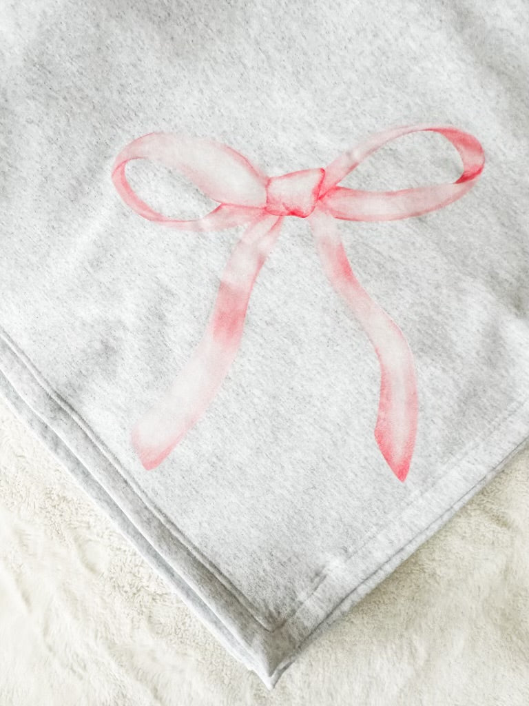 Coquette Bow Sweatshirt Blanket