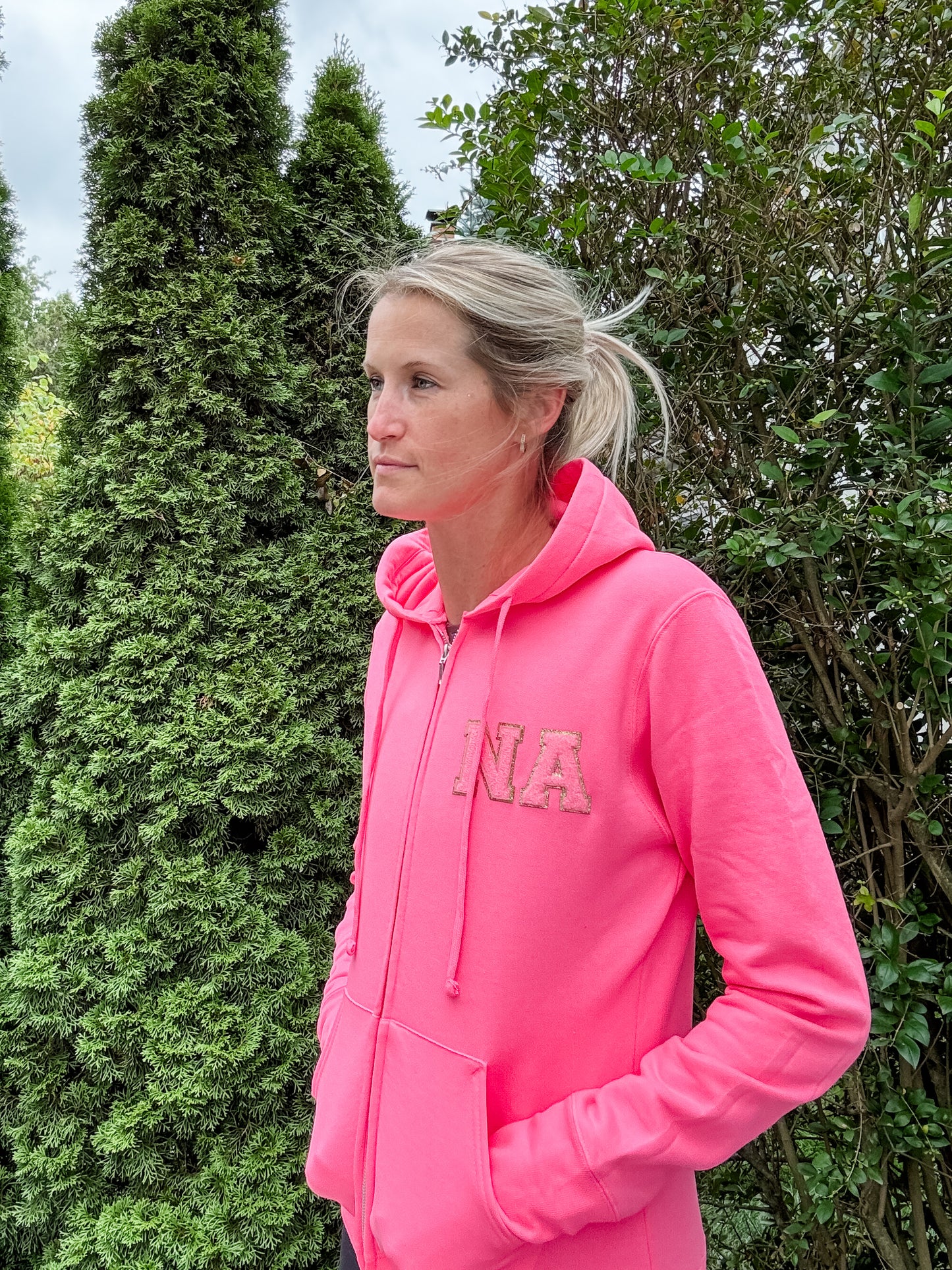 Pink NA Full-Zip Hooded Sweatshirt