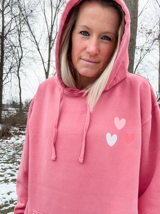 Howdy Valentine Pigment Pink Hoodie