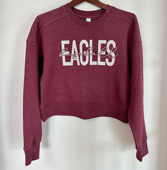Eagles Baseball Cropped & Flocked Sweatshirt