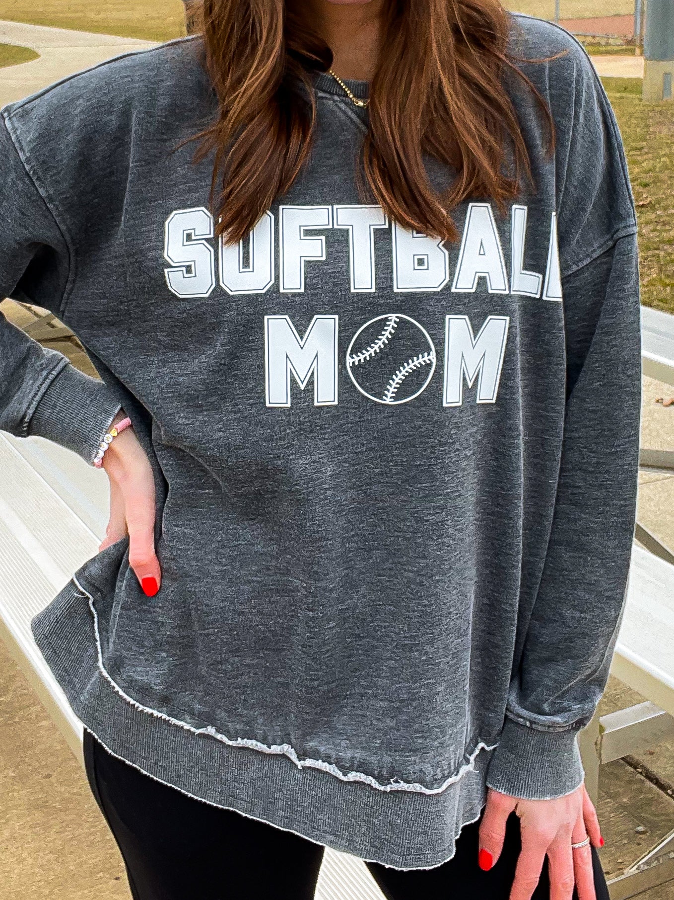 Softball Mom Burnout Crew Sweatshirt