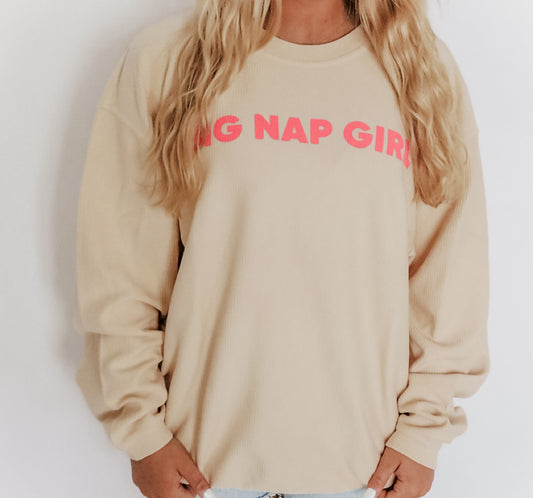 Big Nap Girl Neon Corded Sweatshirt