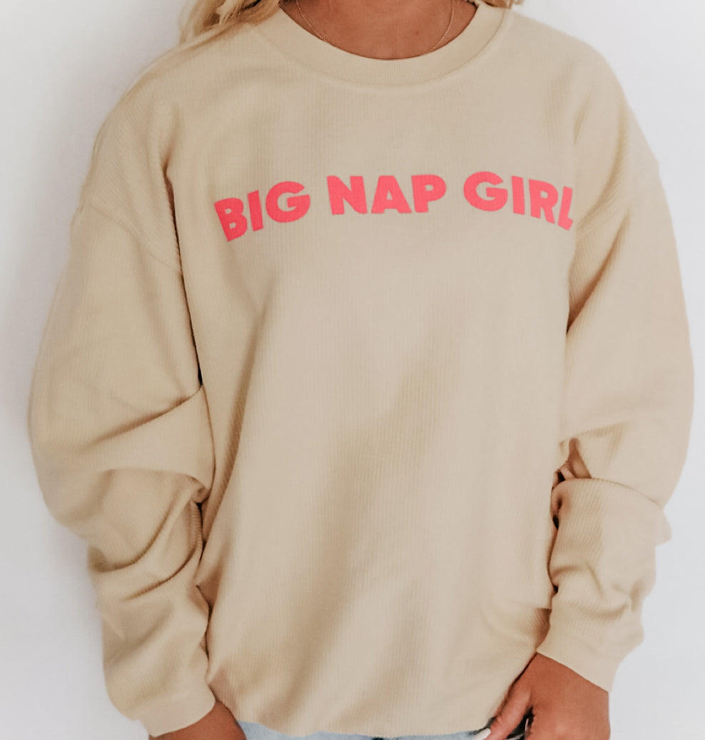 Big Nap Girl Neon Corded Sweatshirt