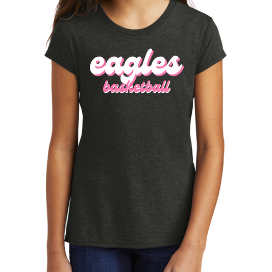 Womens & Girls Eagles Basketball Retro T-Shirt