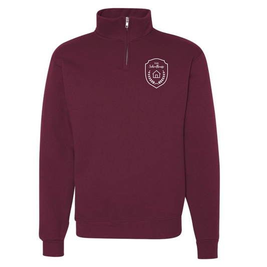 The Schoolhouse Logo Quarter Zip *Maroon*